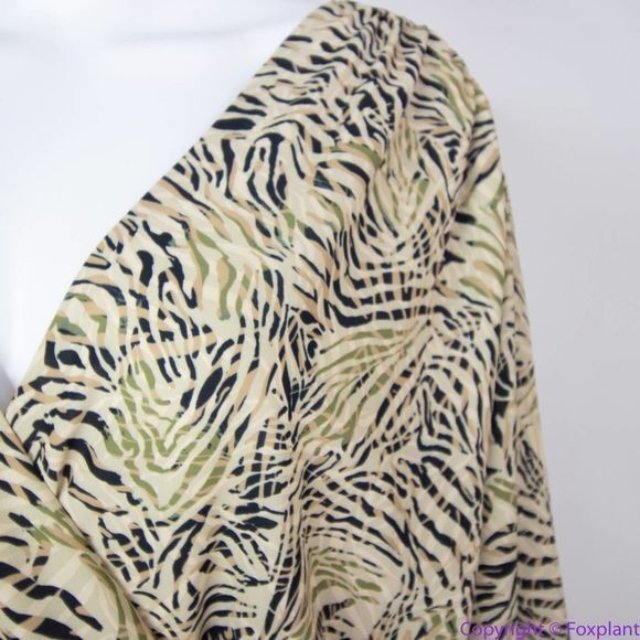 NEW Eloquii wrapped flutter sleeves animal print dress, size 24 - Picture 9 of 16